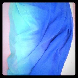 Multi color turquoise  Long silk summer  scarf